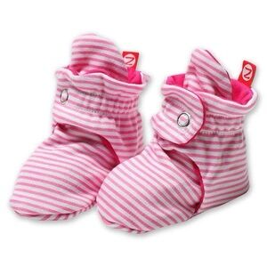 Zutano Pink Stripe Baby Booties, 6m